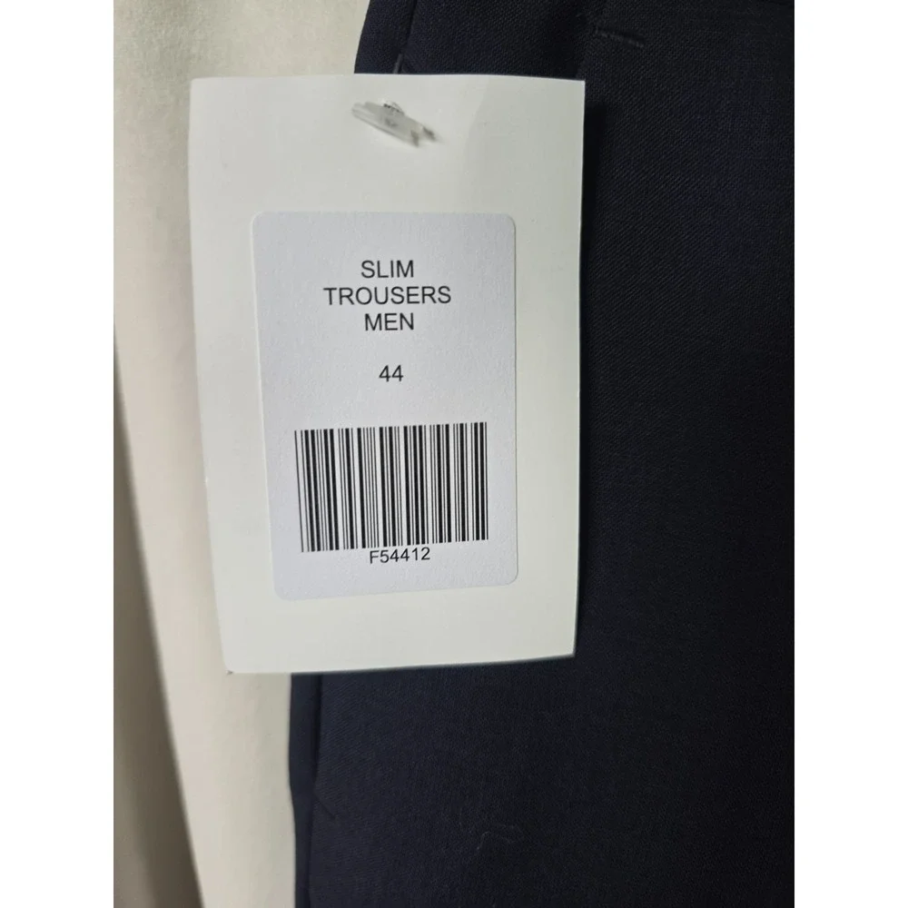 Louis Vuitton Rare Uniform Mens Navy Slim Unhemmed Trousers Size EU 44/US 28 NWT